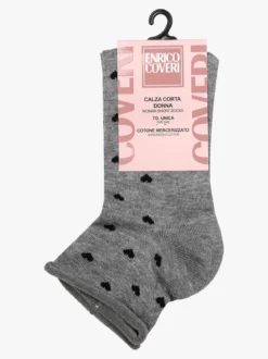 Enrico Coveri Calze corte da donna con cuori - grigio