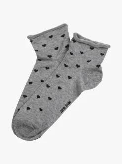 Enrico Coveri Calze corte da donna con cuori - grigio