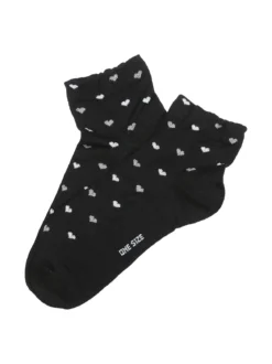 Enrico Coveri Calze corte da donna con cuori - nero