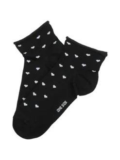 Enrico Coveri Calze corte da donna con cuori - nero