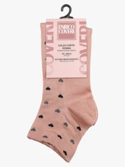 Enrico Coveri Calze corte da donna con cuori - rosa