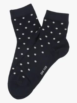 Enrico Coveri Calze corte da donna in caldo cotone a pois - blu scuro
