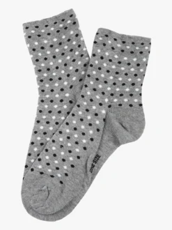Enrico Coveri Calze corte da donna in caldo cotone a pois - grigio