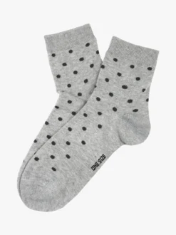 Enrico Coveri Calze corte da donna in caldo cotone a pois - grigio