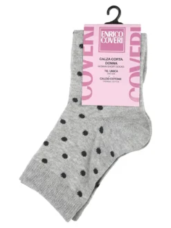 Enrico Coveri Calze corte da donna in caldo cotone a pois - grigio