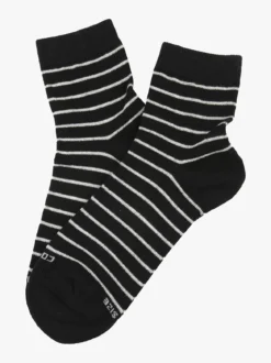 Enrico Coveri Calze corte da donna in caldo cotone a righe - nero
