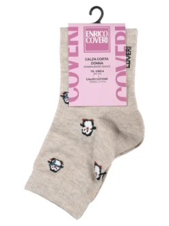Enrico Coveri Calze corte da donna in caldo cotone - beige