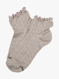 Enrico Coveri Calze corte da donna in cotone con bordo volant - beige