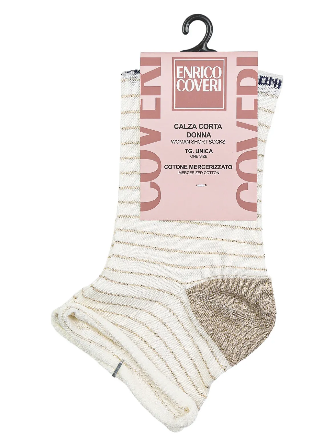 Enrico Coveri Calze corte da donna in cotone mercerizzato - beige