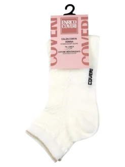 Enrico Coveri Calze corte da donna in cotone mercerizzato - beige