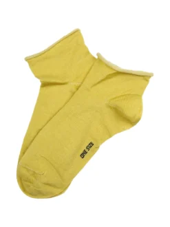 Enrico Coveri Calze corte da donna in cotone mercerizzato - limone