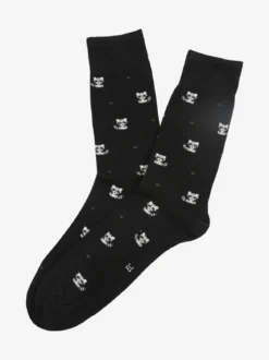Enrico Coveri Calze corte da uomo in caldo cotone con stampe - nero