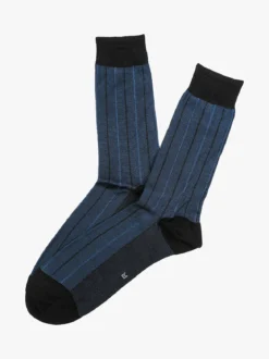 Enrico Coveri Calze corte da uomo in cotone mercerizzato - blu scuro