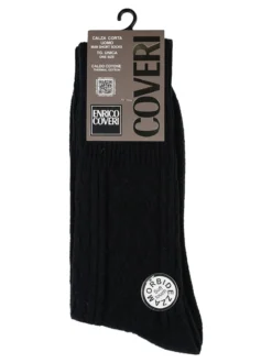 Enrico Coveri Calze corte da uomo morbide in caldo cotone - blu scuro