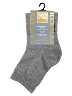 Enrico Coveri Calze corte donna in caldo cotone - grigio scuro