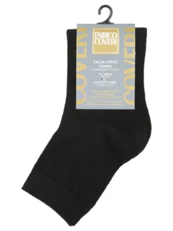 Enrico Coveri Calze corte donna in caldo cotone - nero