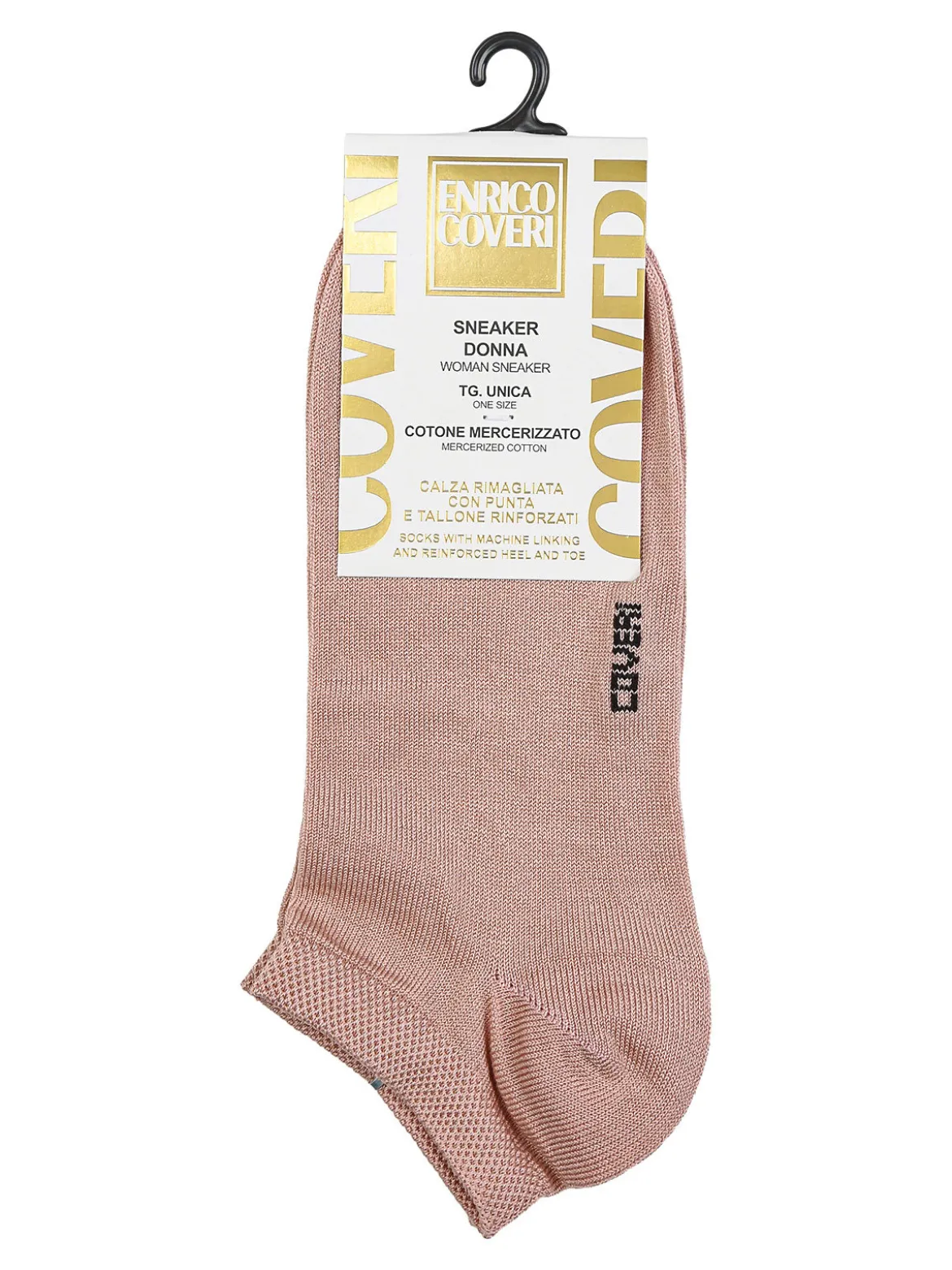 Enrico Coveri Calze corte sneaker da donna in cotone mercerizzato - rosa