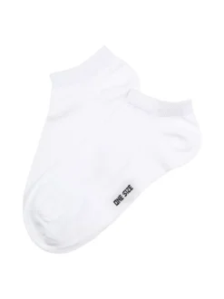 Enrico Coveri Calze corte sneaker da donna in cotone mercerizzato - bianco
