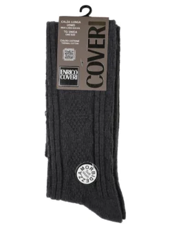 Enrico Coveri Calze lunghe da uomo morbide in caldo cotone - grigio