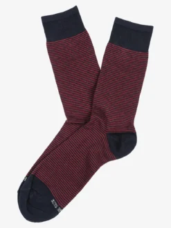 Enrico Coveri Calze lunghe da uomo rigate - bordeaux
