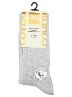 Enrico Coveri Calze lunghe donna misto lana - grigio chiaro