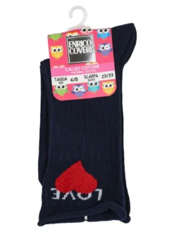 Enrico Coveri Calze midi da bambina in caldo cotone - blu scuro