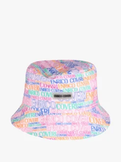 Enrico Coveri Cappello unisex da pescatore con scritte