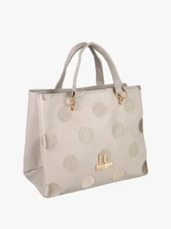 Enrico Coveri Contemporary Borsa donna mini tote in ecopelle con logo di strass - naturale