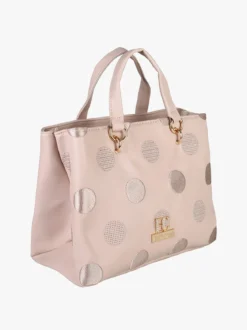 Enrico Coveri Contemporary Borsa donna mini tote in ecopelle con logo di strass - cipria