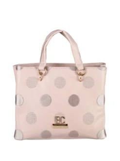 Enrico Coveri Contemporary Borsa donna mini tote in ecopelle con logo di strass - cipria