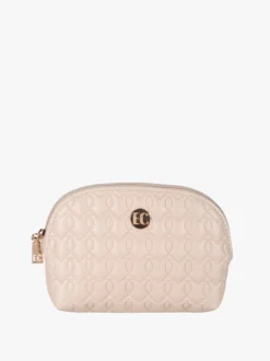 Enrico Coveri Contemporary Pochette donna in ecopelle con zip - beige