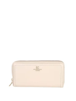 Enrico Coveri Contemporary Portafoglio donna in ecopelle con zip - sabbia