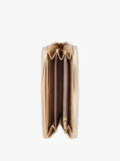 Enrico Coveri Contemporary Portafoglio donna in ecopelle con zip - sabbia