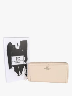 Enrico Coveri Contemporary Portafoglio donna in ecopelle con zip - sabbia