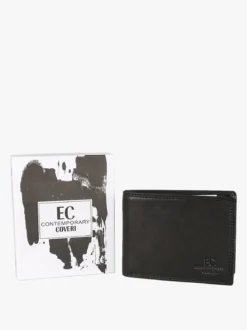 Enrico Coveri Contemporary Portafoglio in pelle da uomo - nero