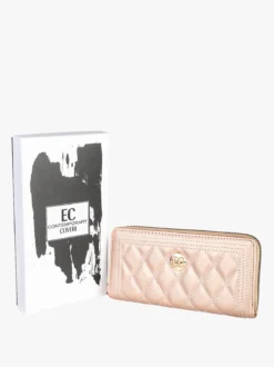 Enrico Coveri Contemporary Portafoglio trapuntato da donna con logo - cipria