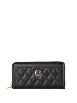 Enrico Coveri Contemporary Portafoglio trapuntato da donna con logo - nero