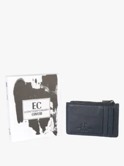 Enrico Coveri Contemporary Portatessere da uomo in pelle - blu scuro