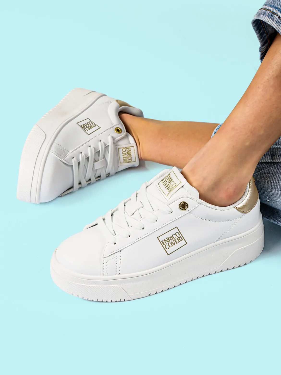 Enrico Coveri Sneakers stringate da donna con platform