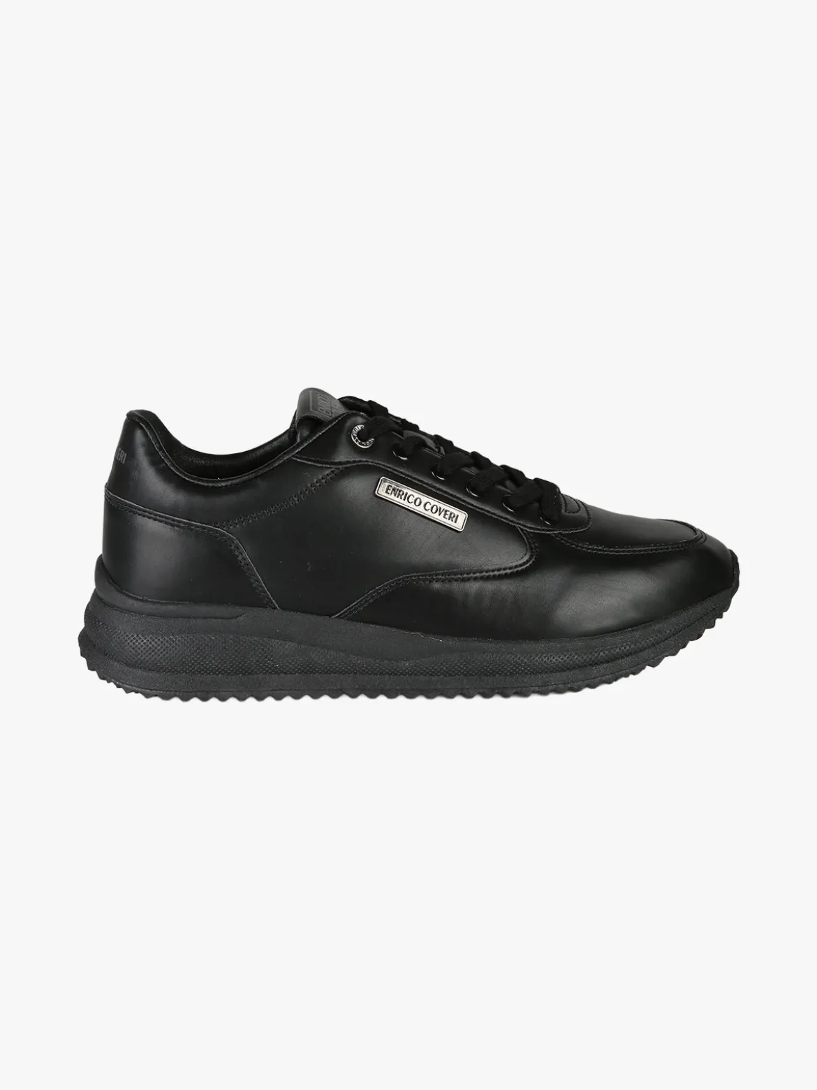 Enrico Coveri Sneakers stringate da uomo in ecopelle - nero