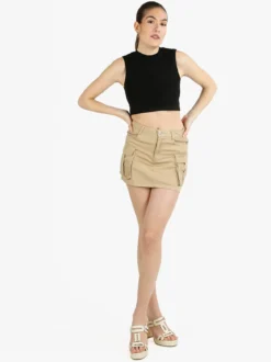 Essenziale Milano Canotta cropped da donna a spalla larga