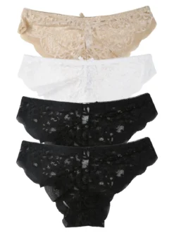 Essenziale Milano Confezione da 4 slip donna in pizzo - multicolore