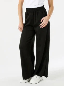 Essenziale Milano Pantaloni donna a palazzo in felpa - nero
