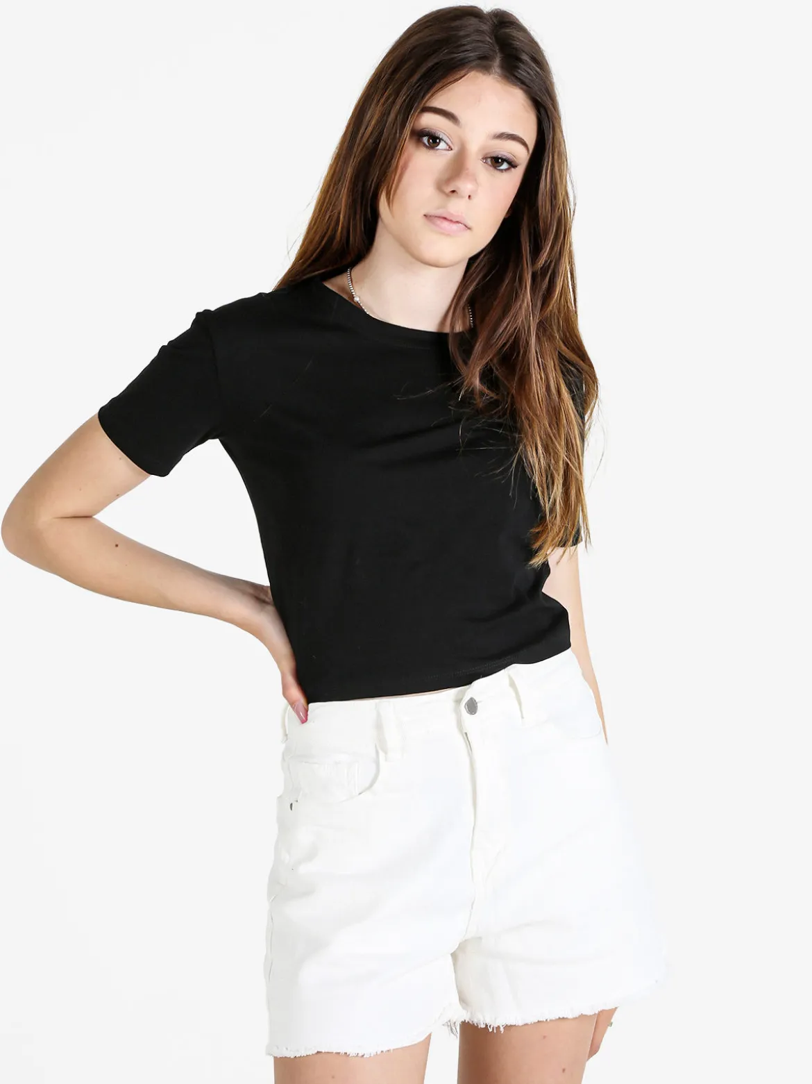 Essenziale Milano T-shirt crop da donna in cotone