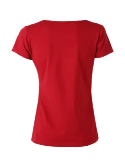 Essenziale Milano T-shirt da donna in cotone con scollo quadrato - bordeaux
