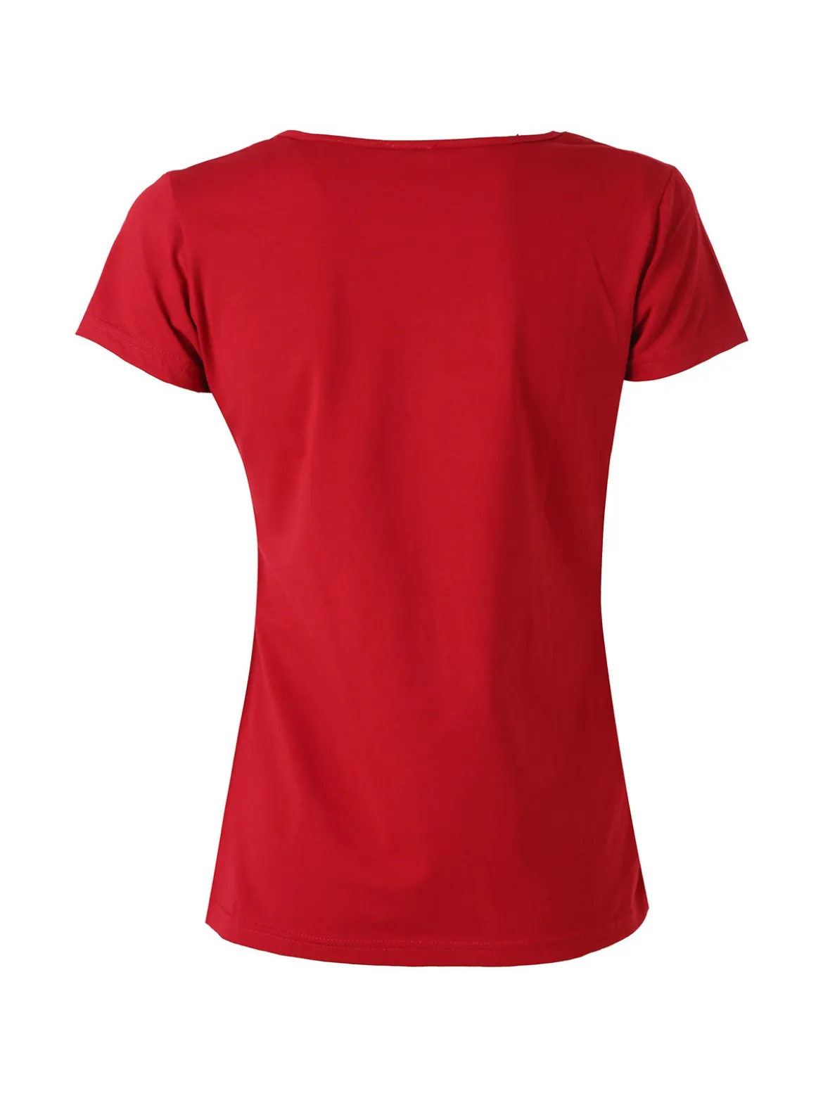 Essenziale Milano T-shirt da donna in cotone con scollo quadrato - bordeaux
