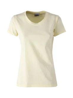 Essenziale Milano T-shirt girocollo da donna in cotone - giallo