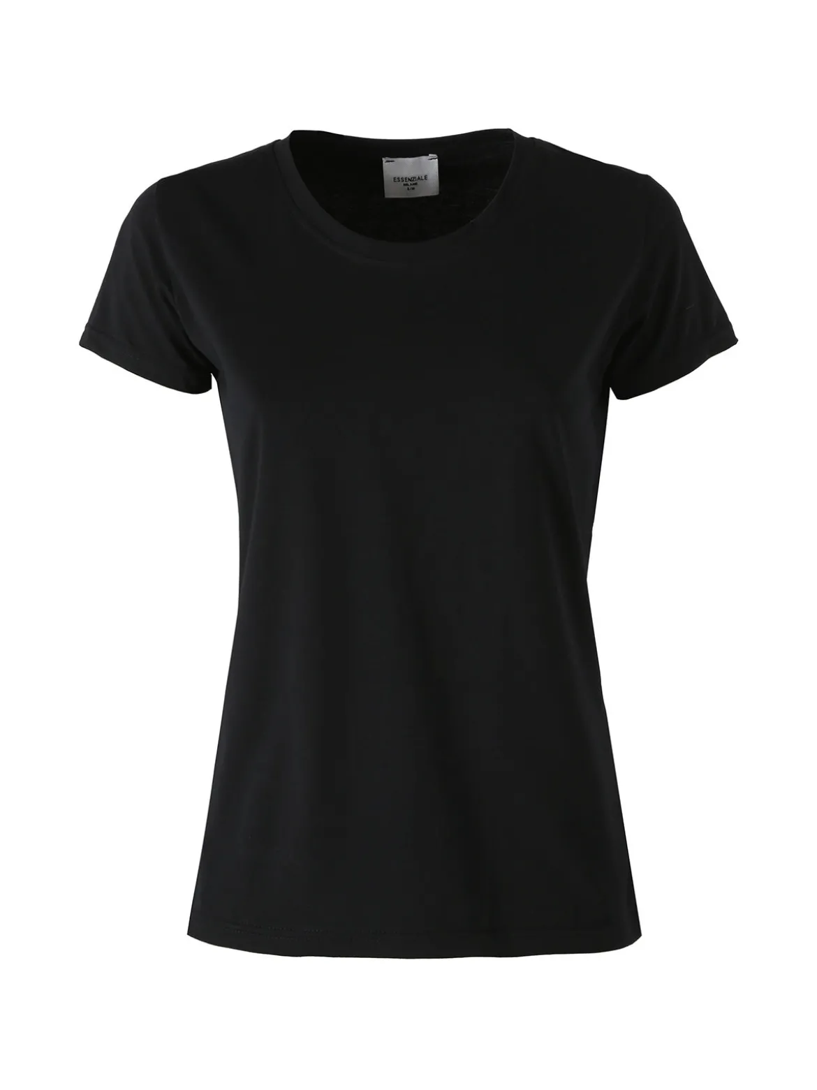 Essenziale Milano T-shirt girocollo da donna in cotone - nero