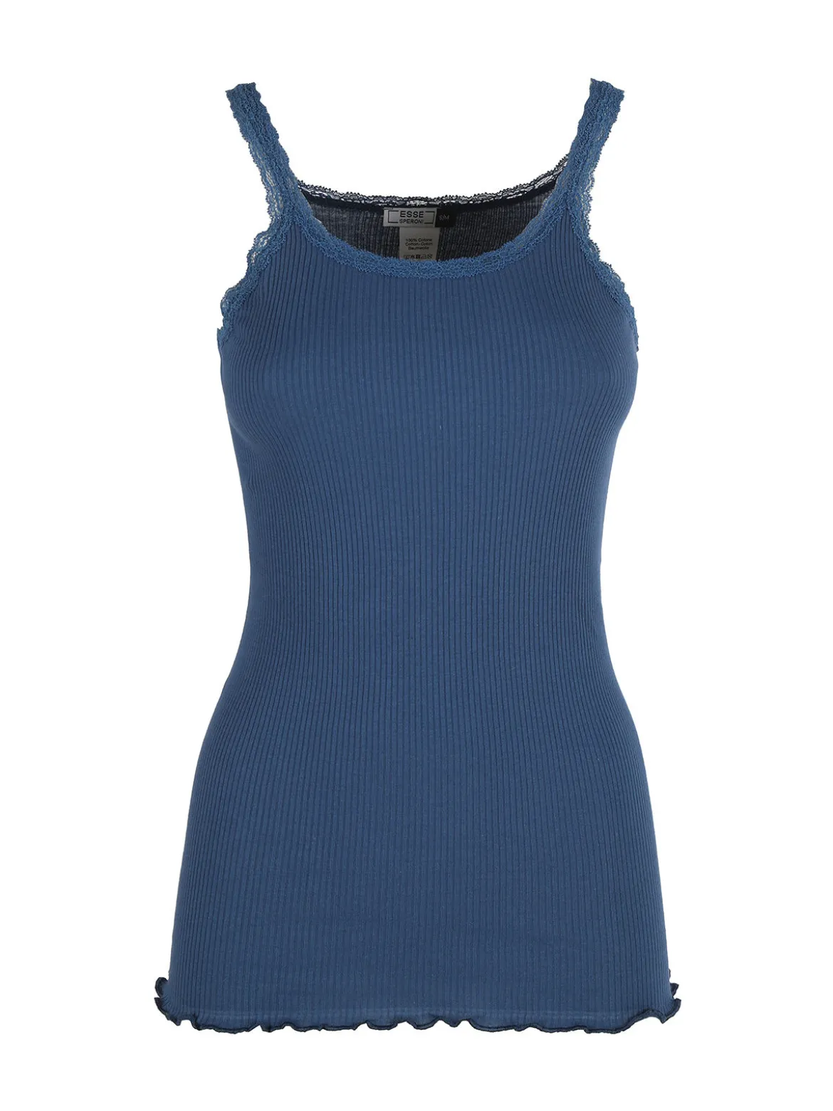 Esse Speroni Canotta donna girocollo a costine con pizzo