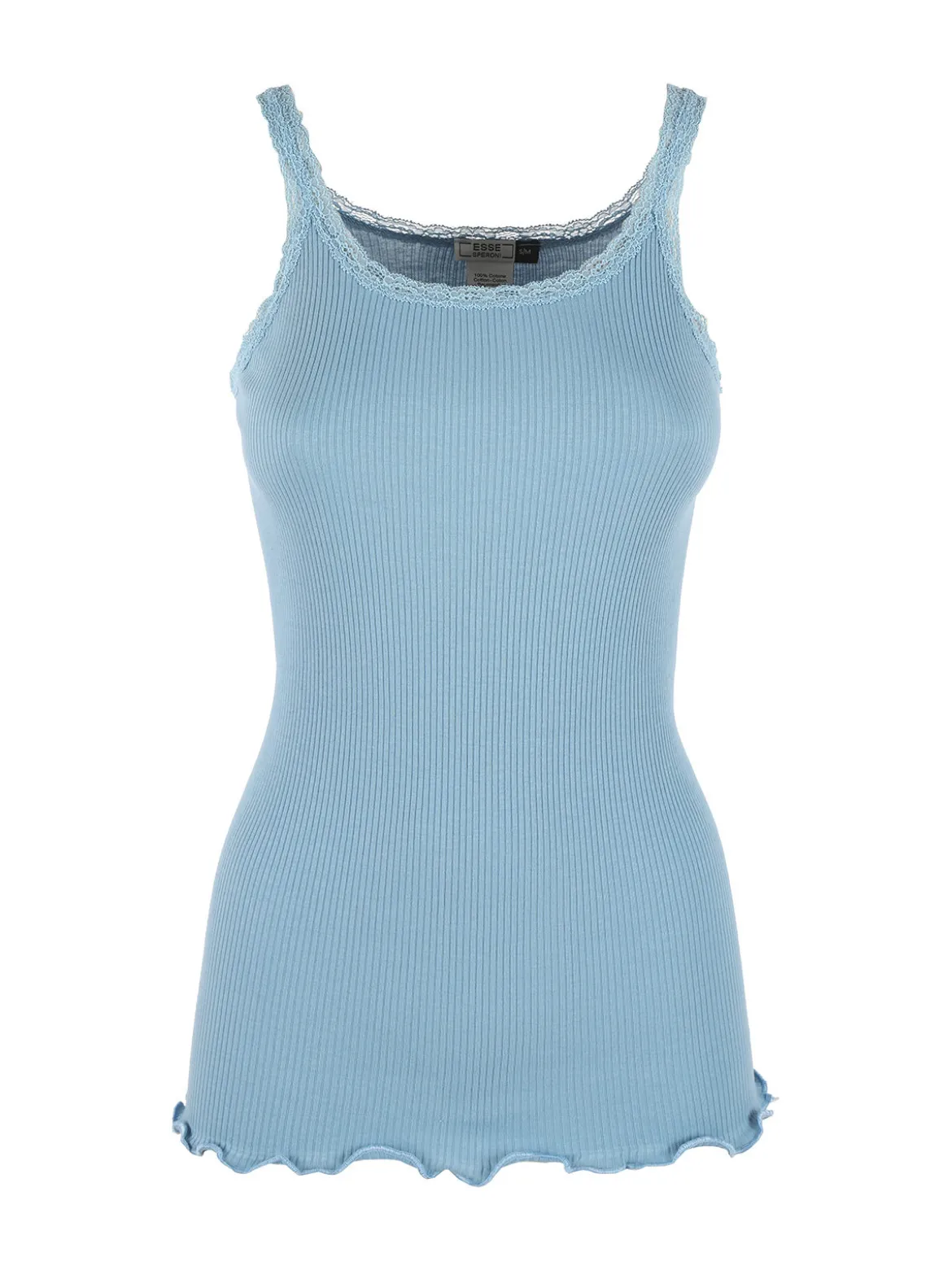 Esse Speroni Canotta donna girocollo a costine con pizzo